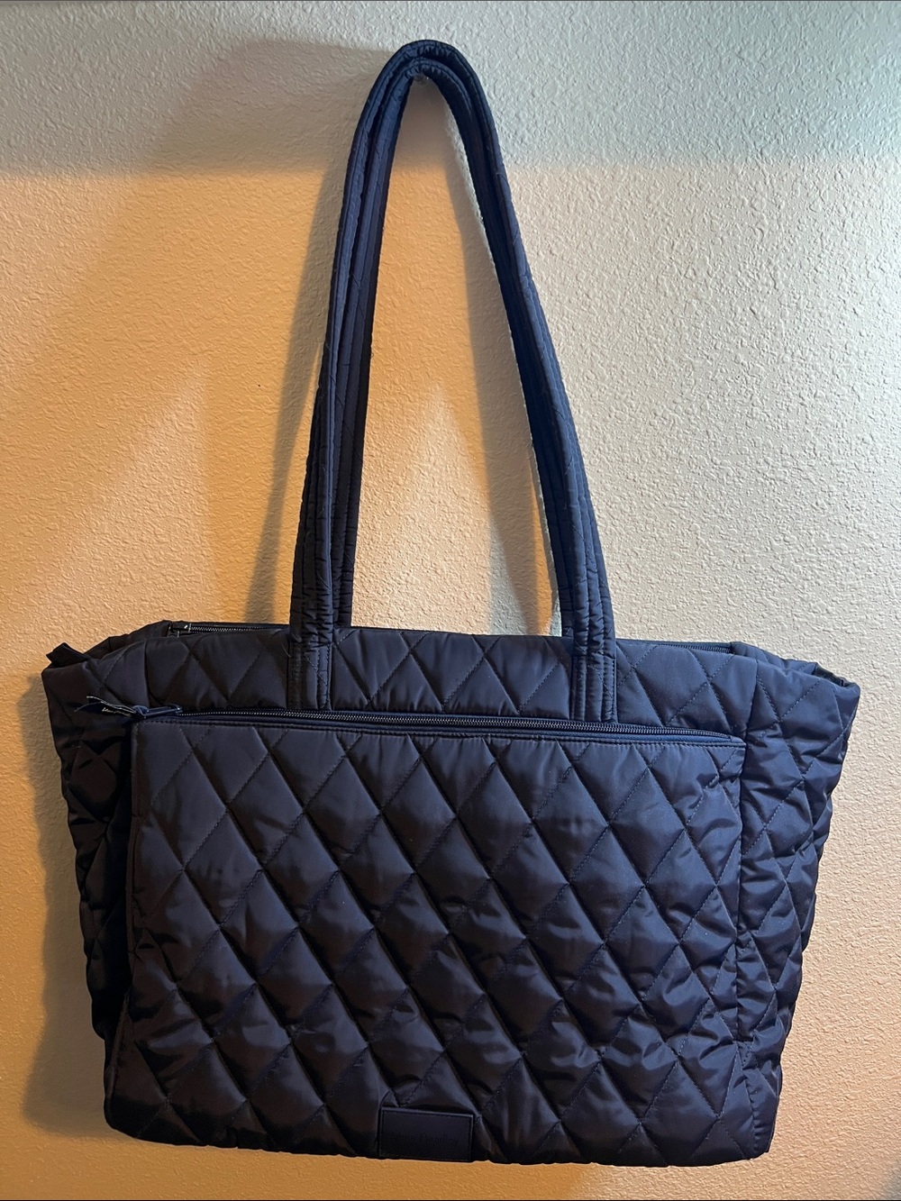 Vera Bradley Quilted Nylon Tote in Navy Blue